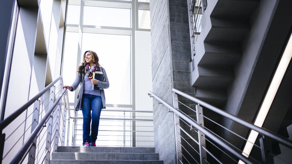 Photo of a woman in the library