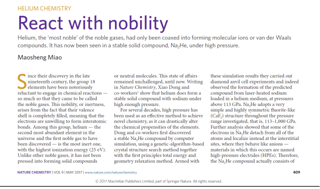 Article in Nature Chemistry