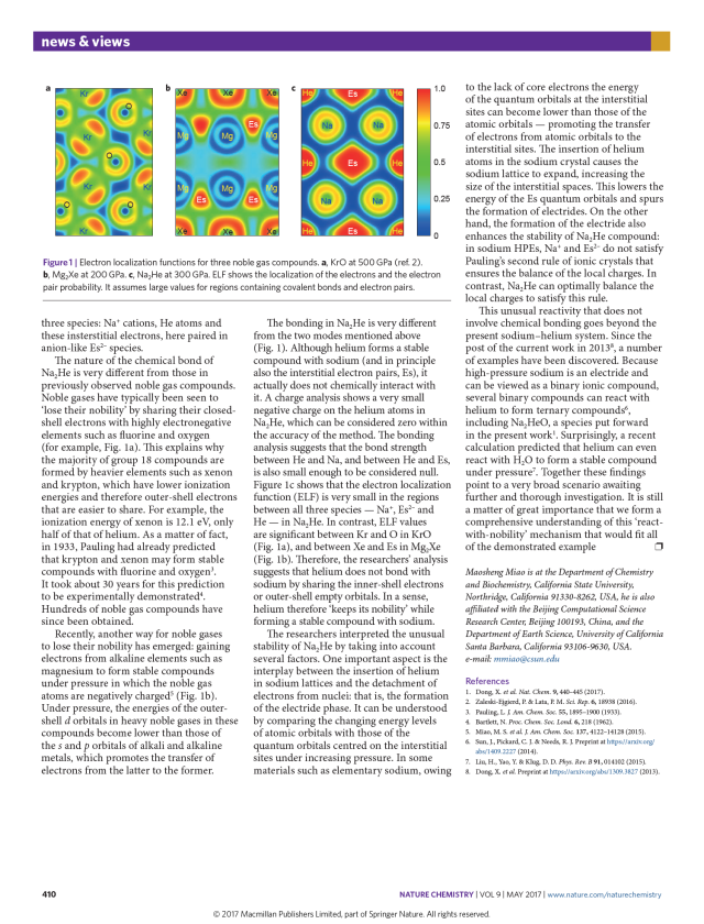 Article in Nature Chemistry