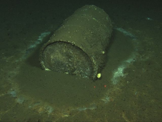 Barrels of industrial waste are scattered on the ocean floor off Los Angeles and are a topic of study in the Valentine lab