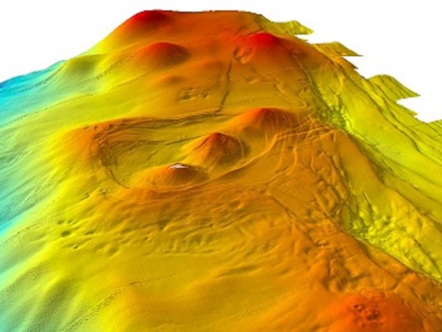 Trio of mud volcanoes in the Gulf of Mexico