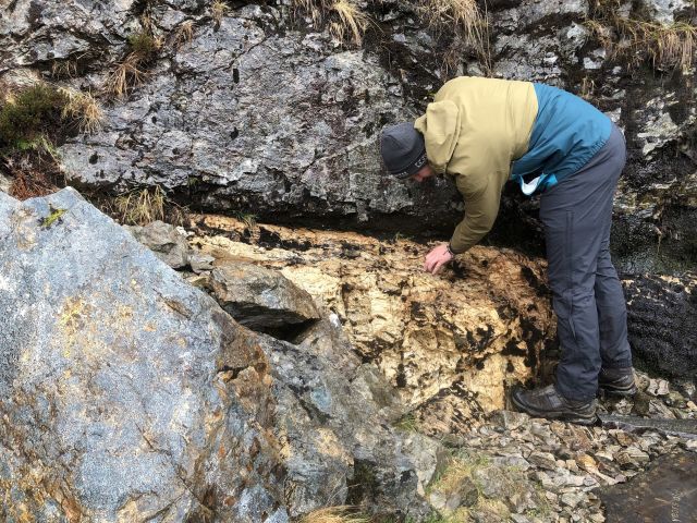 Student examining the Moine Thrust in NW Scotland