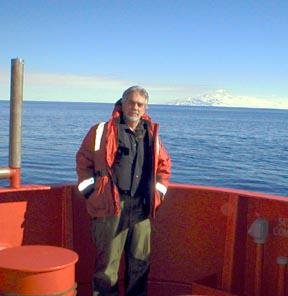 Bruce Luyendyk on icebreaker N.B. Palmer in the Ross Sea